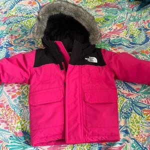 North face hot pink coat